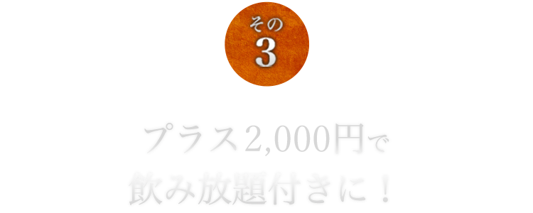 プラス1,500円で飲み放題付